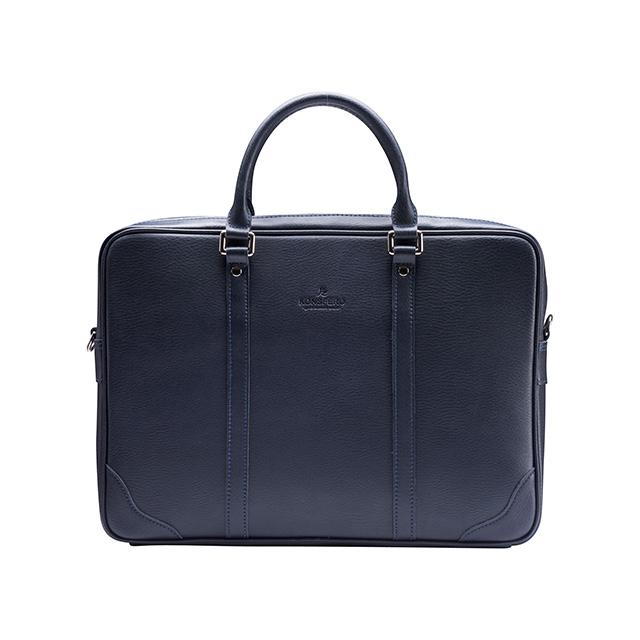 Konsfero Merhen Leather Briefcase (Navy)