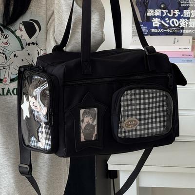 New Y2K Cute Ita Shoulder Bag Ins Girl Transparent Bag Large Capacity Comic Exhibition Crossbody Bag DIY Display Travel Handbags