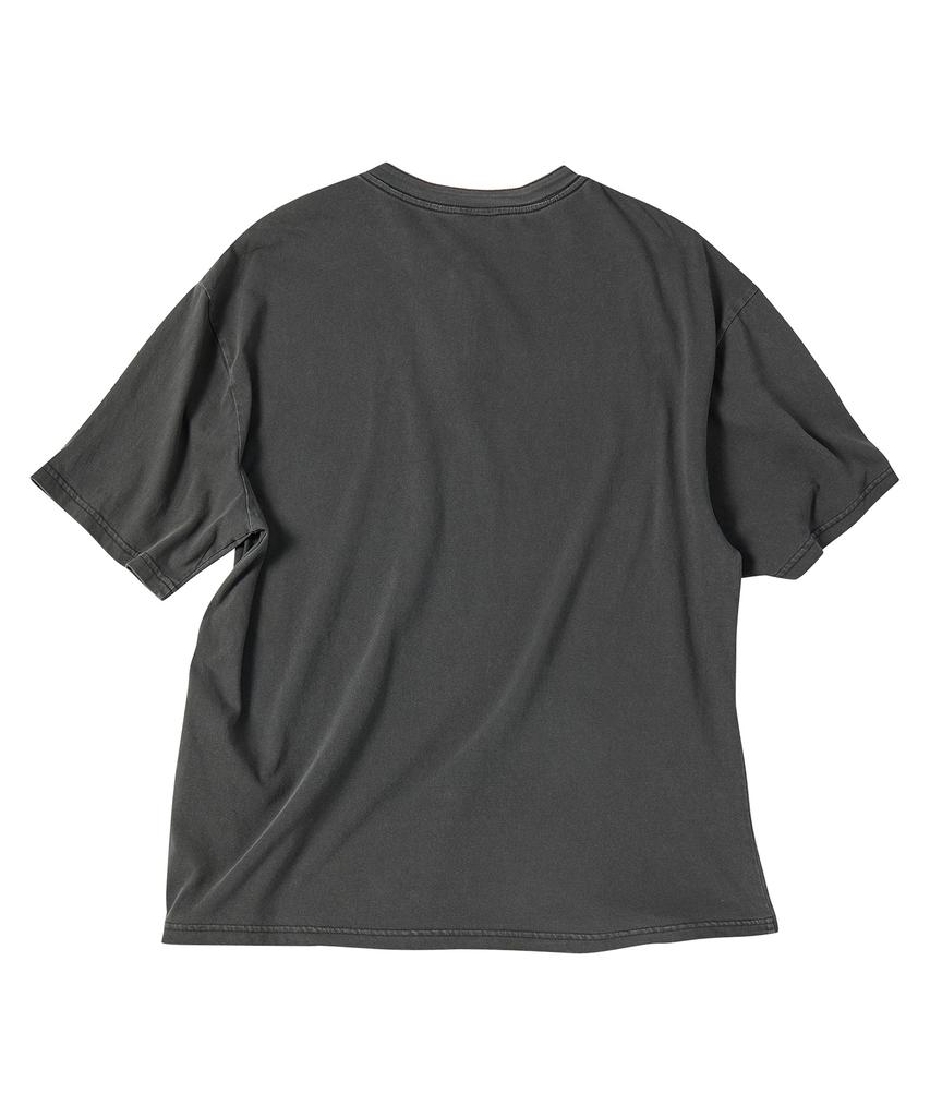 TRAVEL Imperial Pigment Henley Neck Short Sleeve T-Shirt Black Charcoal