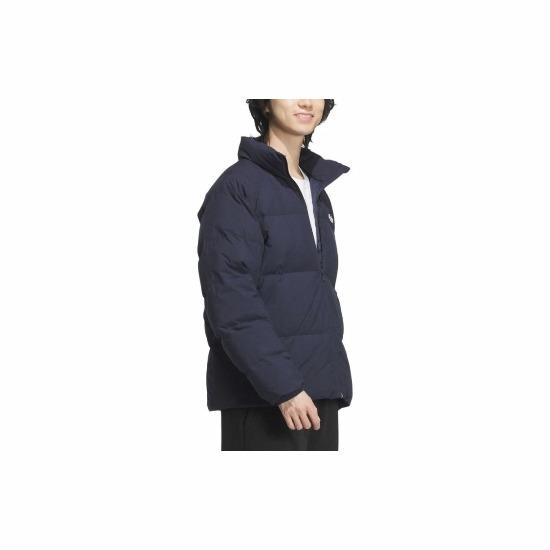 Adidas Stylish Versatile Letter Warm Long-sleeve Down Jacket Unisex Legendary Ink Blue JL9585