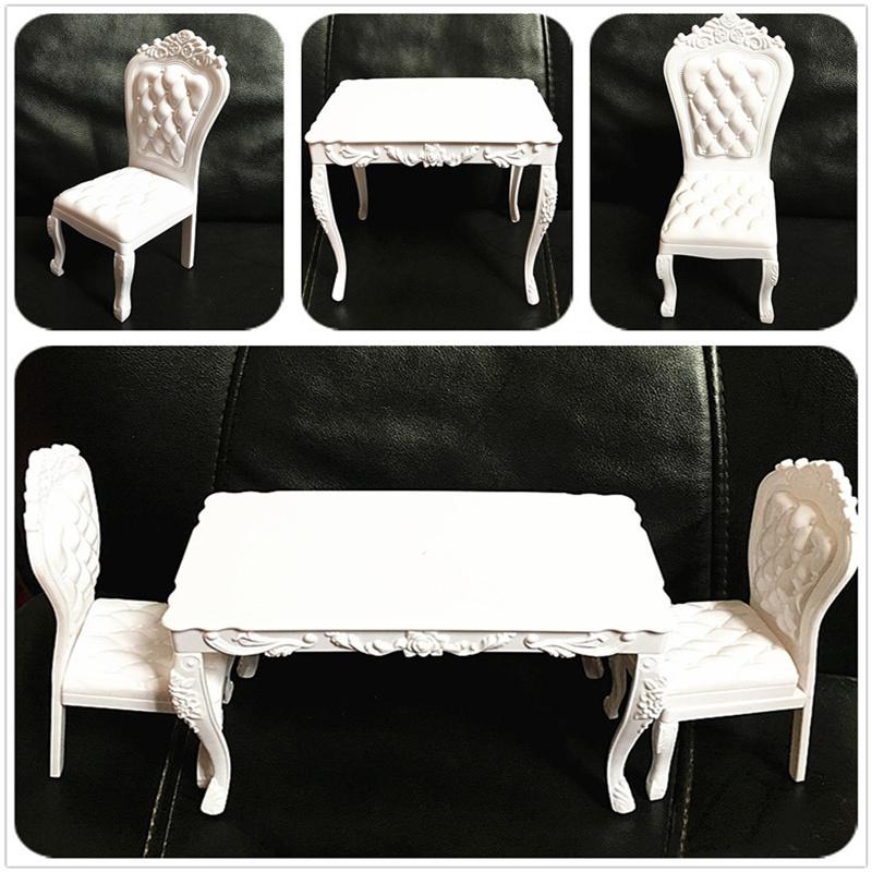Dining&Office Chair Table Furniture Set for Dollhouse Toys Asseccories Kitchen Food Miniature Kids Gift Classic Toy