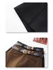Women's 2024 High-Waist Khaki Wide-Leg Pants & A-line Shorts Set for Autumn/Winter