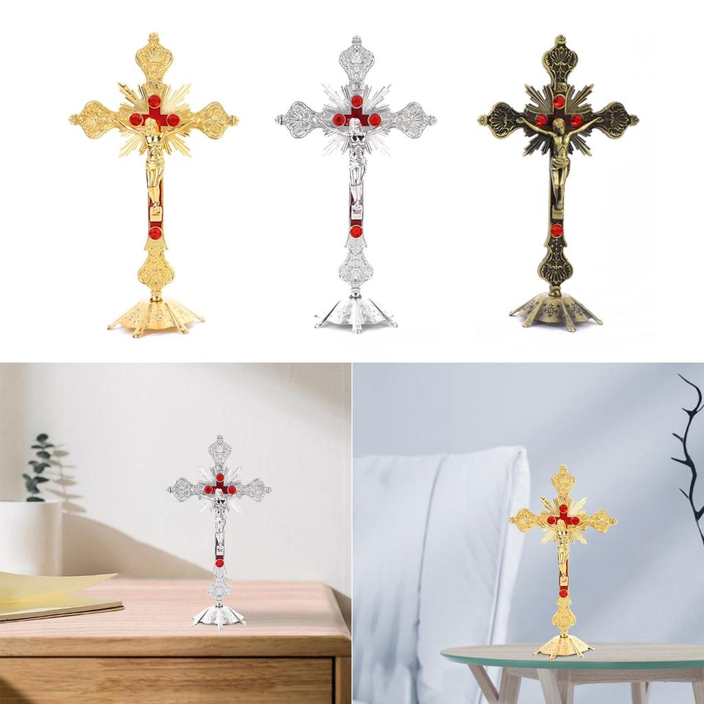 Church Relics Jesus on The Stand Cross Wall Crucifix Antique Home Chapel Decorations Ornamemts