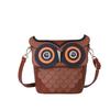 Womens Cartoon Owl Shoulder Bag,Girls PU Leather Crossbody Bag,Coin Purse Medieval Steampunk Owl Bag for Daily Travel