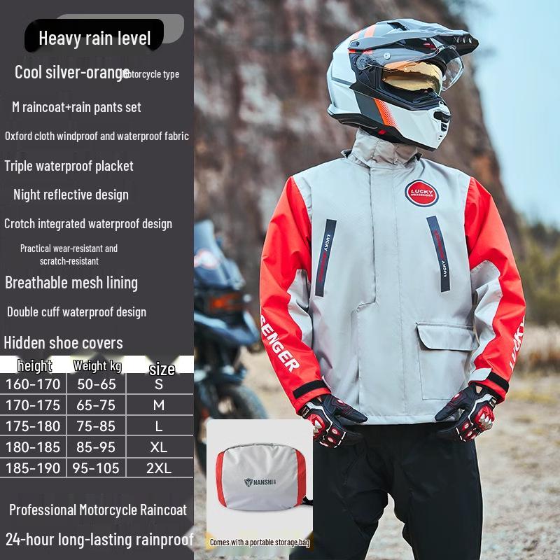 

Мужской раздельный мотодождевик Blue Lion – Защитная экипировка от шторма для курьеров XL