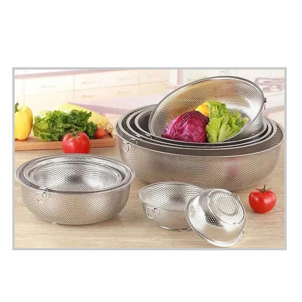 Stainless Steel Drain Basket for Kitchen Vegetable Fruit Washing Storage Baskets Pasta Strainer Colander Rice Cookware Tools