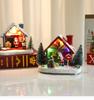 Winter Schnee Weihnachts Dorf Gebäude Weihnachtsmann Haus Weihnachtsdekoration Mit LED Leuchten Schreibtisch Gebäude Heimdekor Feiertags Ornament Geschenk