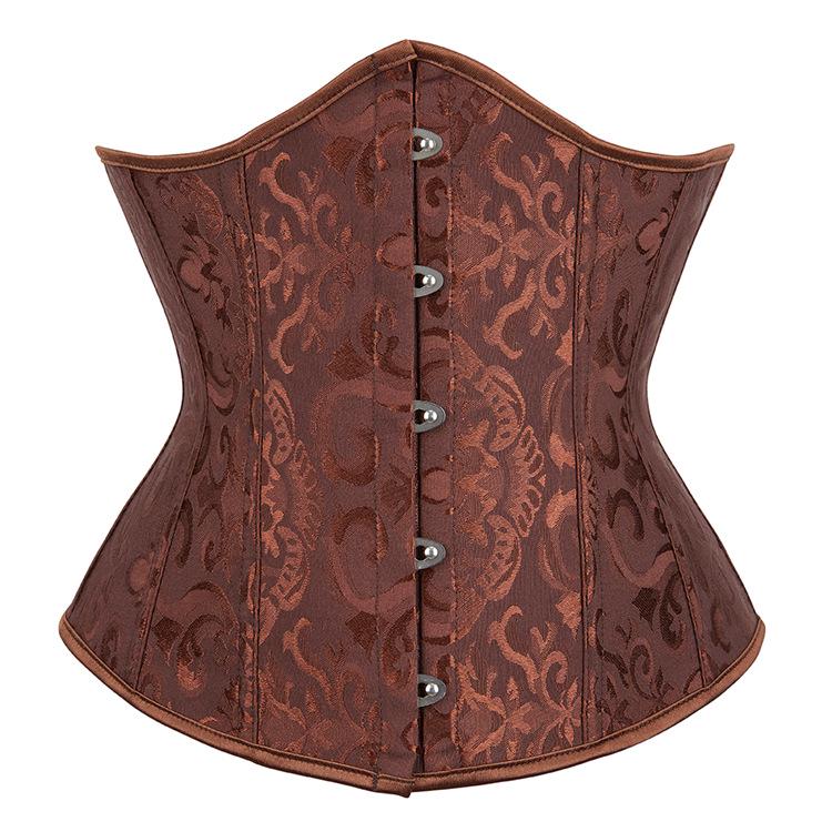 Jacquard  Corset Underbust Top Plus Size Satin Waist Cincher Sexy Gothic Workout Corsets Lingerie Women