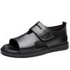 Fashion Summer Mens Casual Sandals Brand Genuine Leather Outdoor Antiskid Shoes Flat Designer Beach Walking Sandal Flat Designer Shoes