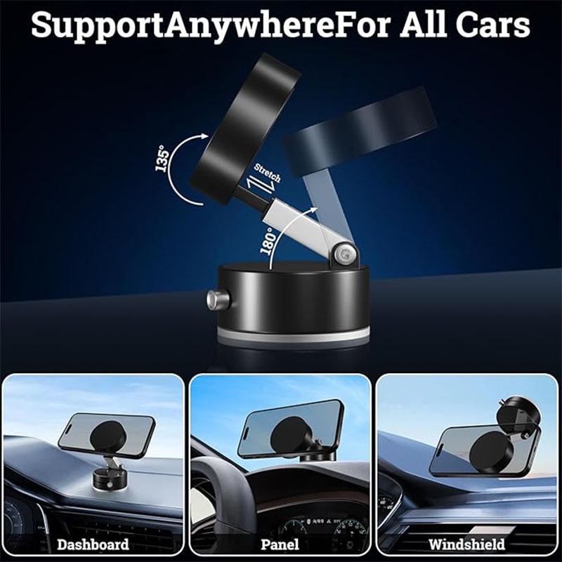 Multifunctional Vacuum Suction Cup Bracket Foldable Retractable Vacuum Double-sided Magnetic Mobile Phone Holder Car&Desk Holder