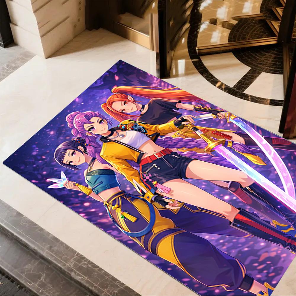 Huntrix: Future Heroes Unite Area Rug Design for Living Rooms Decorate Room Bedrooms Entryway Antislip Carpet Office Home Decor