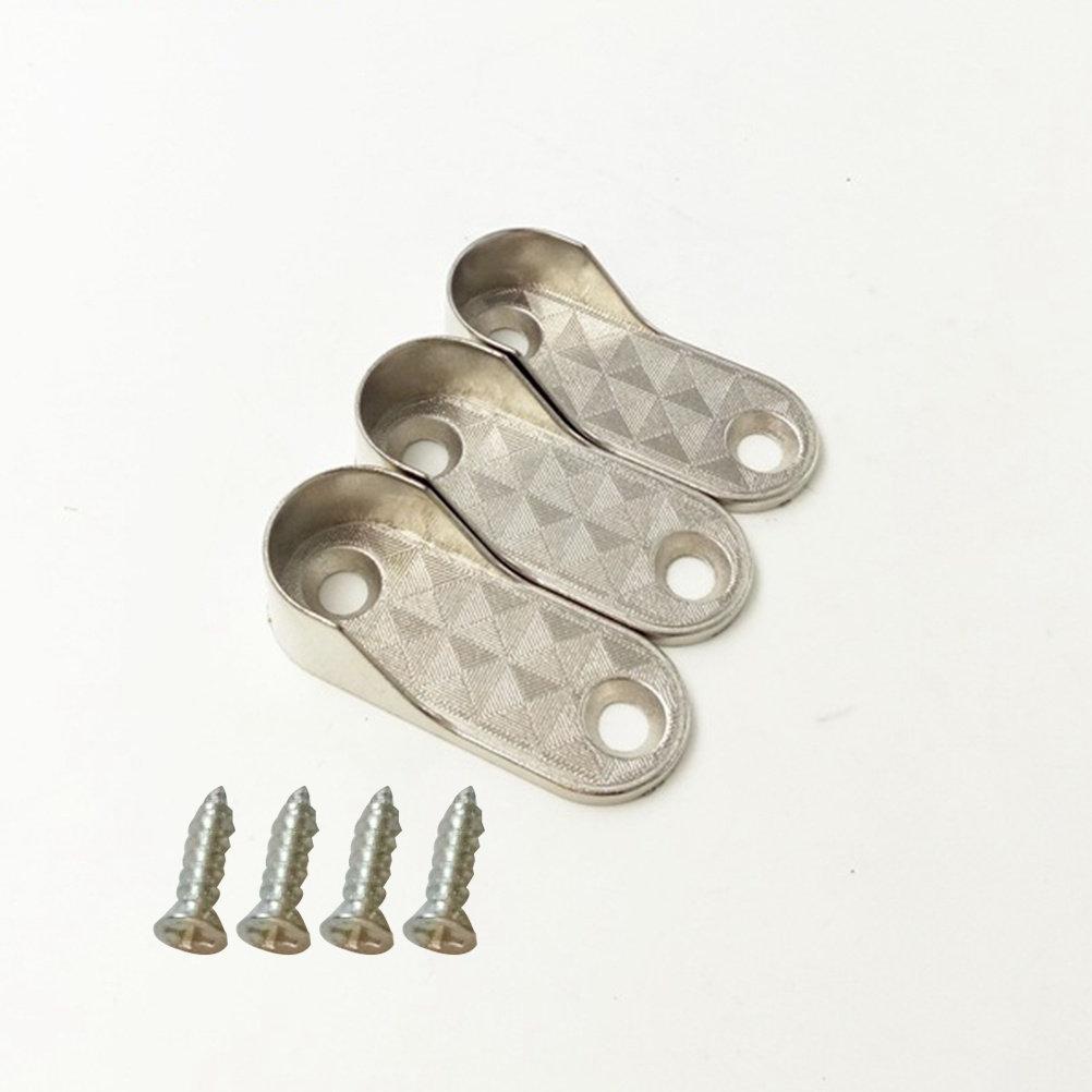 6Pcs Oval Rod End Supports Clothes Rod Bracket Closet Tube Support Cast Metal Wardrobe Hardware Screws Included