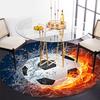 Flame & Water Soccer Ball - Unique Design for Sports EnthusiastsRound Non-Slip chair mat chair carpet for office Rugs for Office Decor Gift For Valent