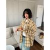 American Retro Color Contrast Patchwork Plaid Long-Sleeved Shirt Men's and Women's Spring/Summer New Sunscreen Loose Casual Shirt Coat