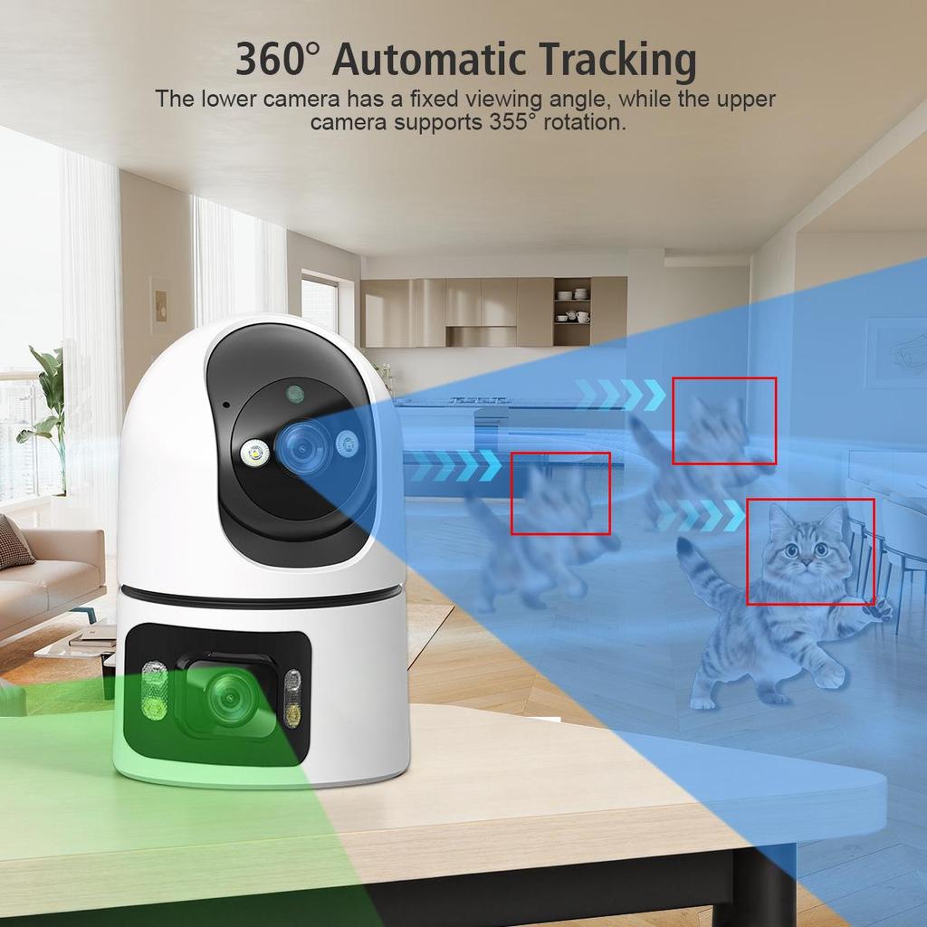 Chuangmi Binocular WiFi Camera with Two-Way Voice, Indoor/Outdoor Universal Use