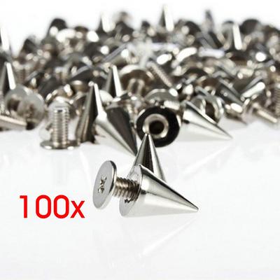 100PCS 10mm Punk Stříbrný Kužel Hroty Šroubovací Hmoždinky DIY Craft Cool Nýty Hot pro Oblečení Taška Boty Kožená Ruční výroba