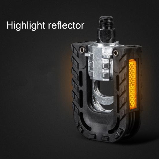 1 Pair Bike Pedals Sturdy High-power Shaft Core Non-slip Lightweight Wear-resistant Replacement Aluminum Alloy Body Cycling Riding Flat