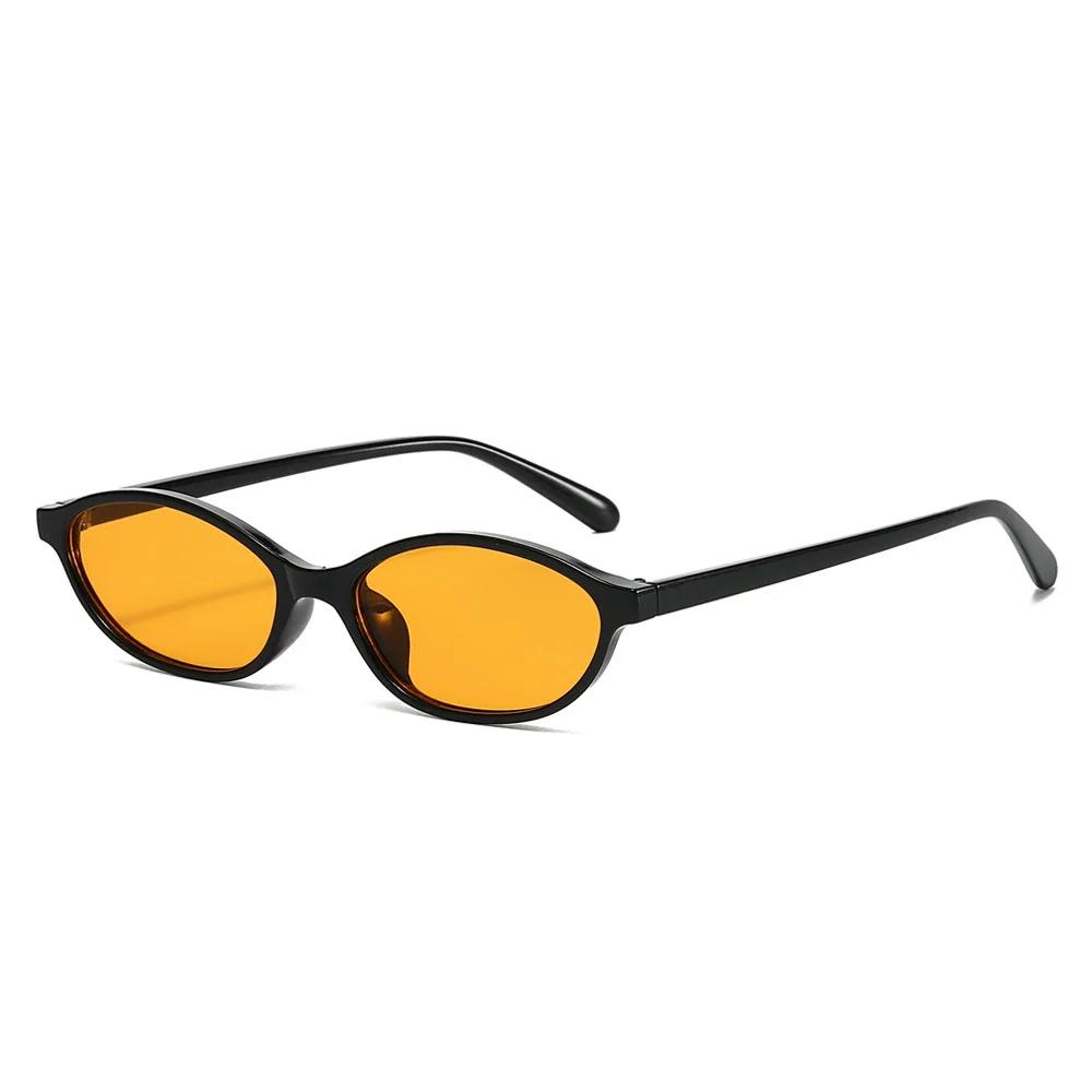 Retro Oval Cat Eye Sunglasses For Women Trendy Small Narrow Sunnies 90S Designer Sun Glasses