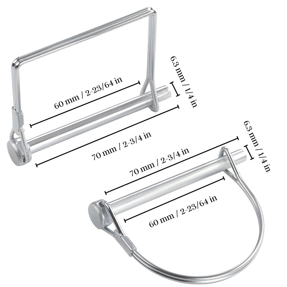  10-piece Trailer Pin Set – 2-3/4 Inches X 1/4 Inches (length X Width) – Suitable For Agricultural Trailers, Gardening Equipment, And Hook Systems.