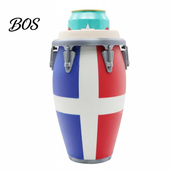 Portable Can Holder Conga Style Soda 3D Printed Classic Drum Shape Universal Flag Pattern 12Oz Standard Cola Beverage Beer Durable