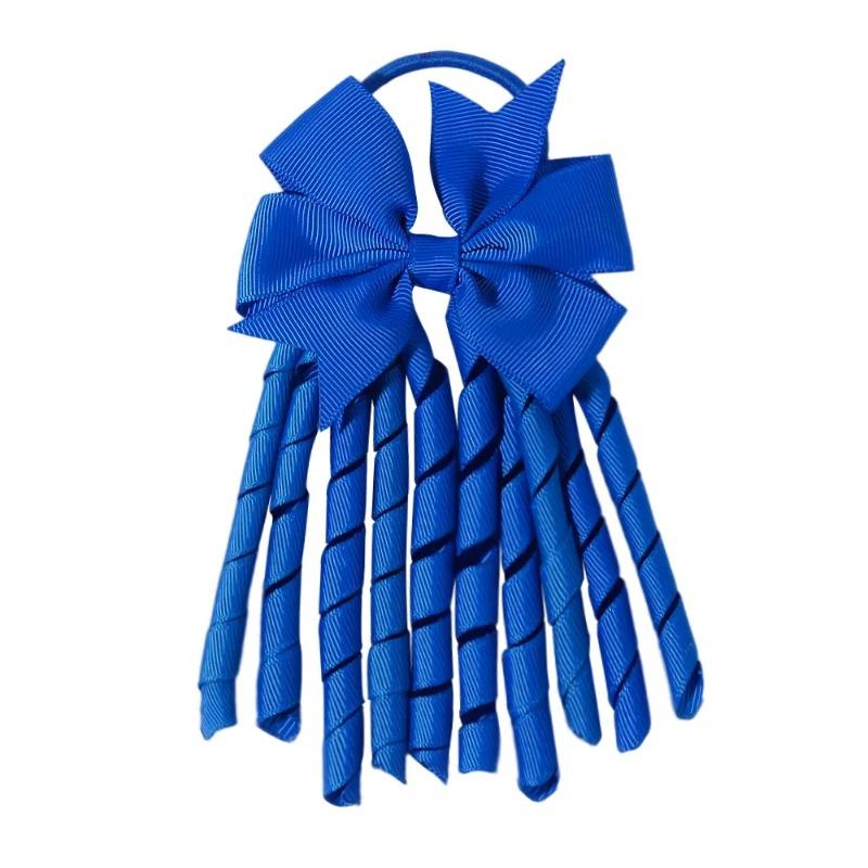 Ribbon-Tassel Hairbands Popular Sweet Cute Rainbow Curly Ribbon Double Ponytail Holder Baby Girls Rubber Bands Hair Accessories