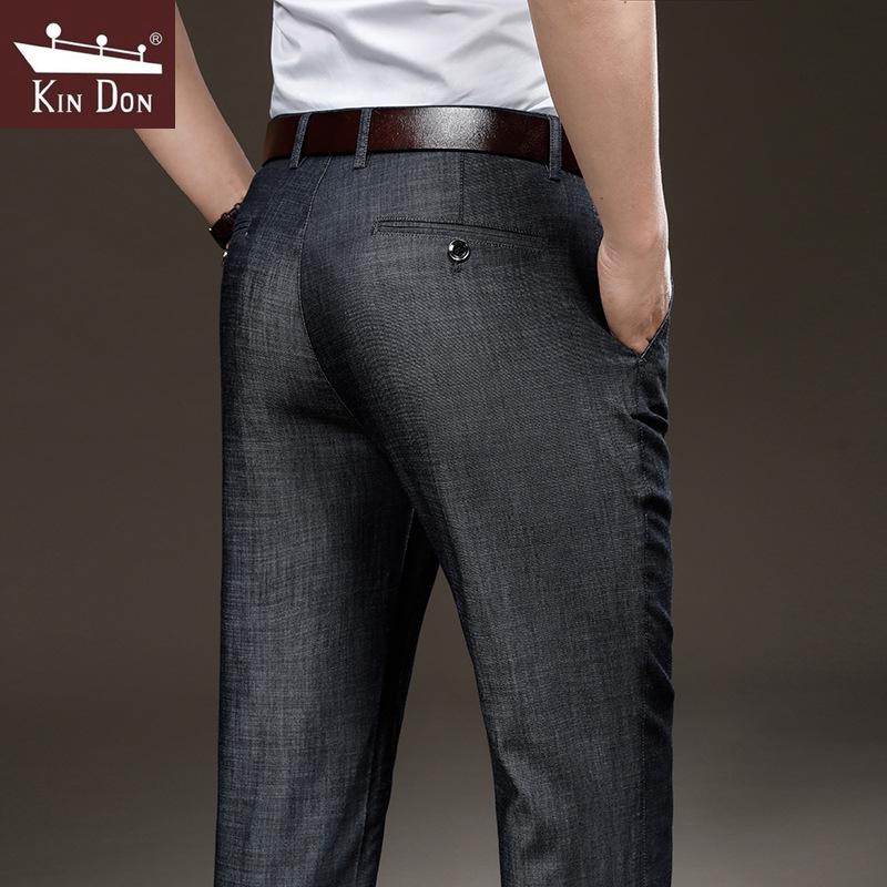 Jindun Męskie Letnie Jeansy Tencelowe Slim-Fit Stretch 8100