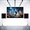 Halloween Decor Supplies Banner Spooky Graveyard Pumpkin Bat Skull Background Festival Party Decor Photography  Backdrop Props479