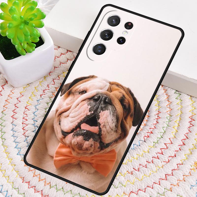 Lazy english bulldog cute dog Silicone Phone Case For Samsung Galaxy note 10 pro S26 S25 S24 S23 S22 S21 Plus Ultra Capa Cover
