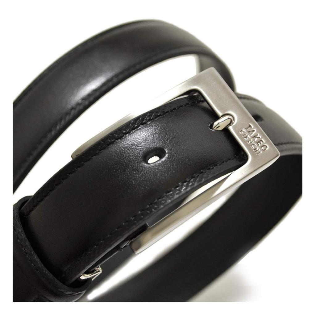 Takeo Kikuchi Genuine Leather Belt 507019 Black Men's [01]