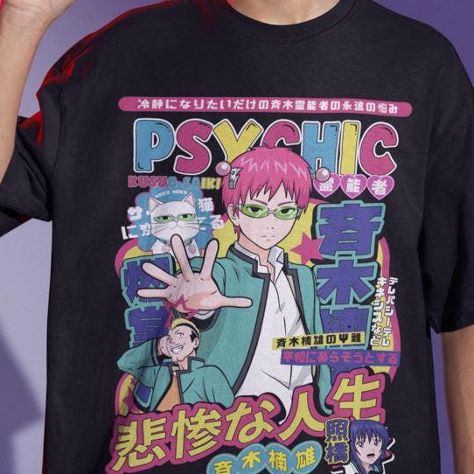 SAIKI K  раздраженное лицо  Saiki Kusuo no Sai Nan Футболка 3XL