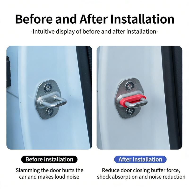 4Pcs Car Door Bumpers Silicone Shock Absorbing Pad for Quiet Closure Prevent Dents in Narrow Parking Spaces