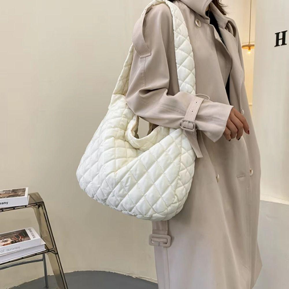 Large Capacity Bubble Shoulder Bag Pleated Cloud Pattern Tote Bag Space Cotton Underarm Bag  Female