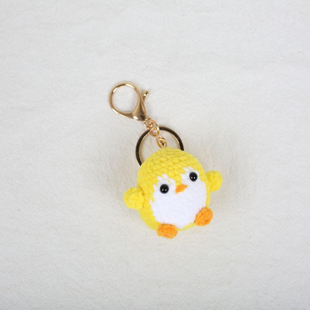 Handmade Penguin Doll Keychain Soft Wool Knitted Pendant Jewelry Gift Crochet Keychain  Bag Charm