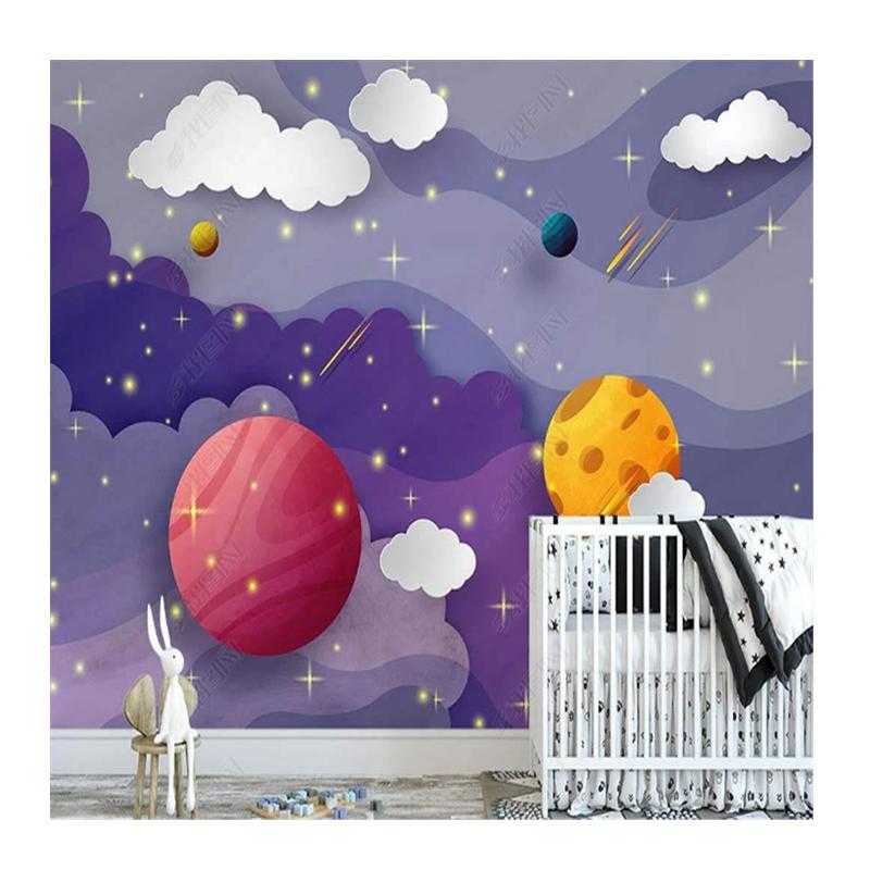 

Nordic Hand-painted 3D Mural Wallpaper for Kids Room Cartoon Space Planet Children s Room Wall Paper Home Decor 200 cm(W) x 140 cm(H)
