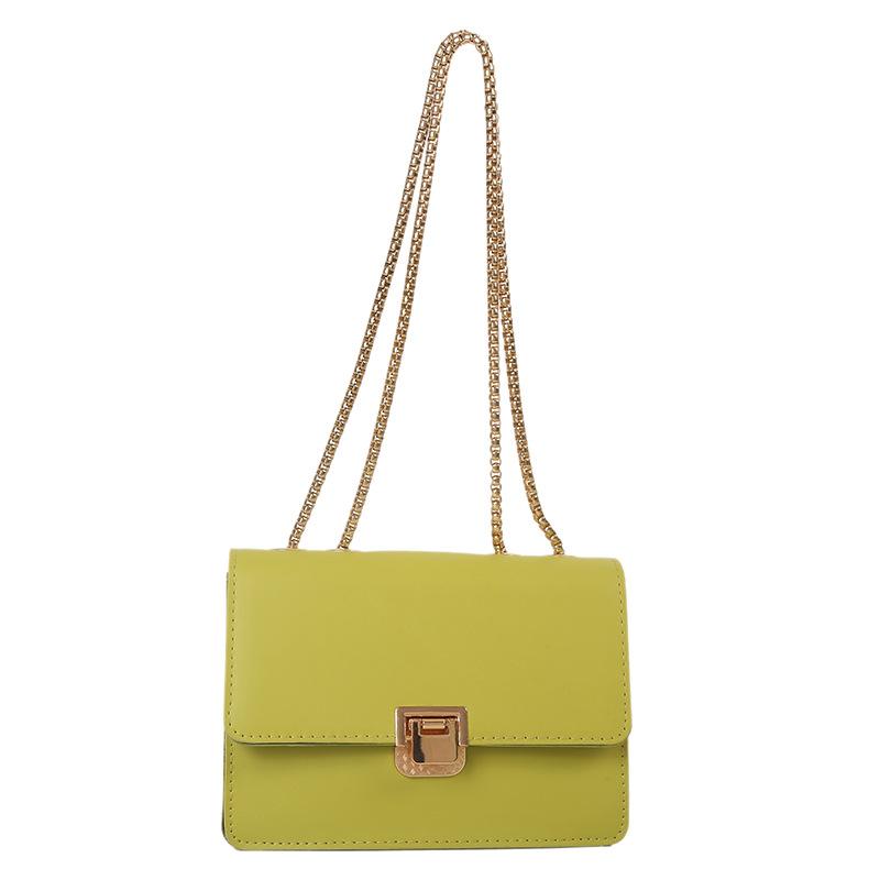 2025 New Fashionable Solid Color Chain Bag Texture Casual Armpit Bag Autumn and Winter Retro Foreign Style Lock Small Square Bag