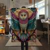 Winged Owl  Print Flannel Blanket, High Quality Comfortable for All Seasons, Home Decor, Warmth and Comfort