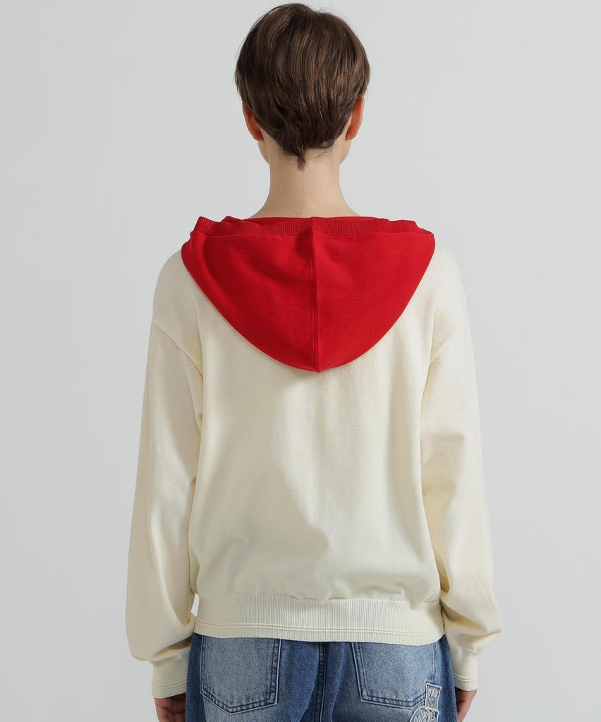 AVIREX SWEAT LOOK KNIT HOODIE Women's F Size 033 off white 783-6131602