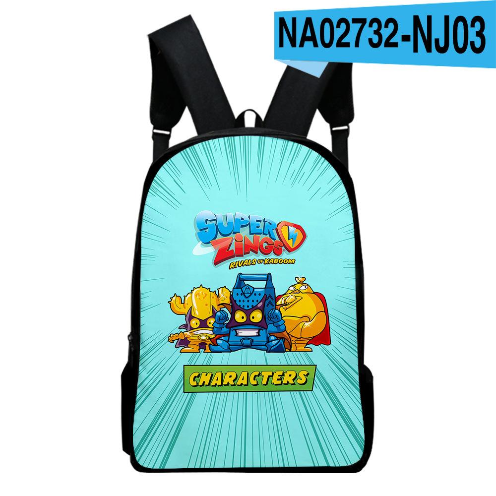 Harajuku Youthful Novelty Superzings Student School Bags Notebook Backpacks 3D Printed Oxford Waterproof Boys/Girls Travel Bags