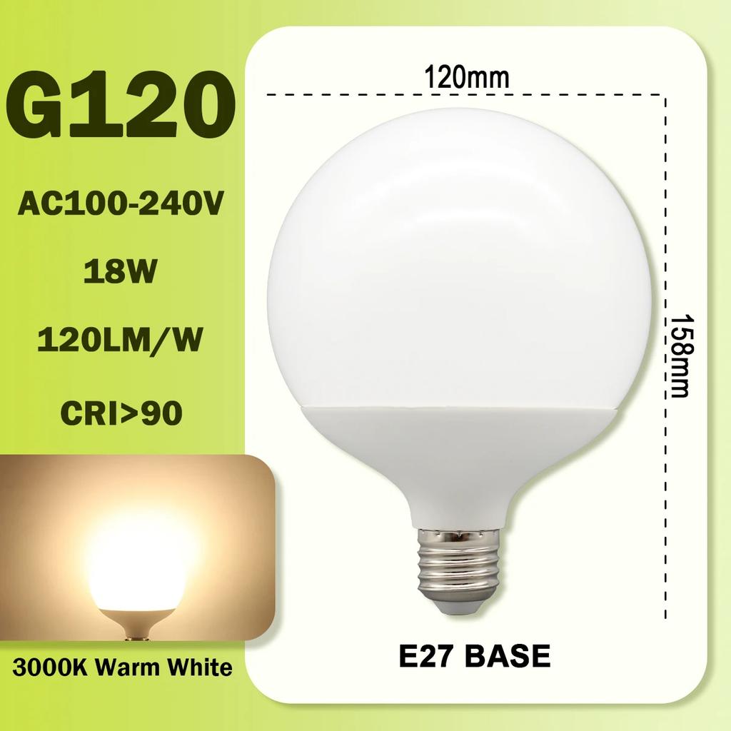 1-6PCS LED Bulb E27 10W 15W 18W AC 220V 127V G80 G95 G120 Energy Saving Global Light Lampada Ampoule Led Lamp Vanity Light Bulbs