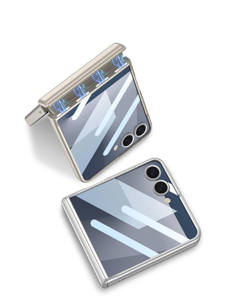 Samsung Z Flip7 Solid Color Case: Full Coverage, Hinge Style, Magnetic, Wireless Charging, Drop-Proof