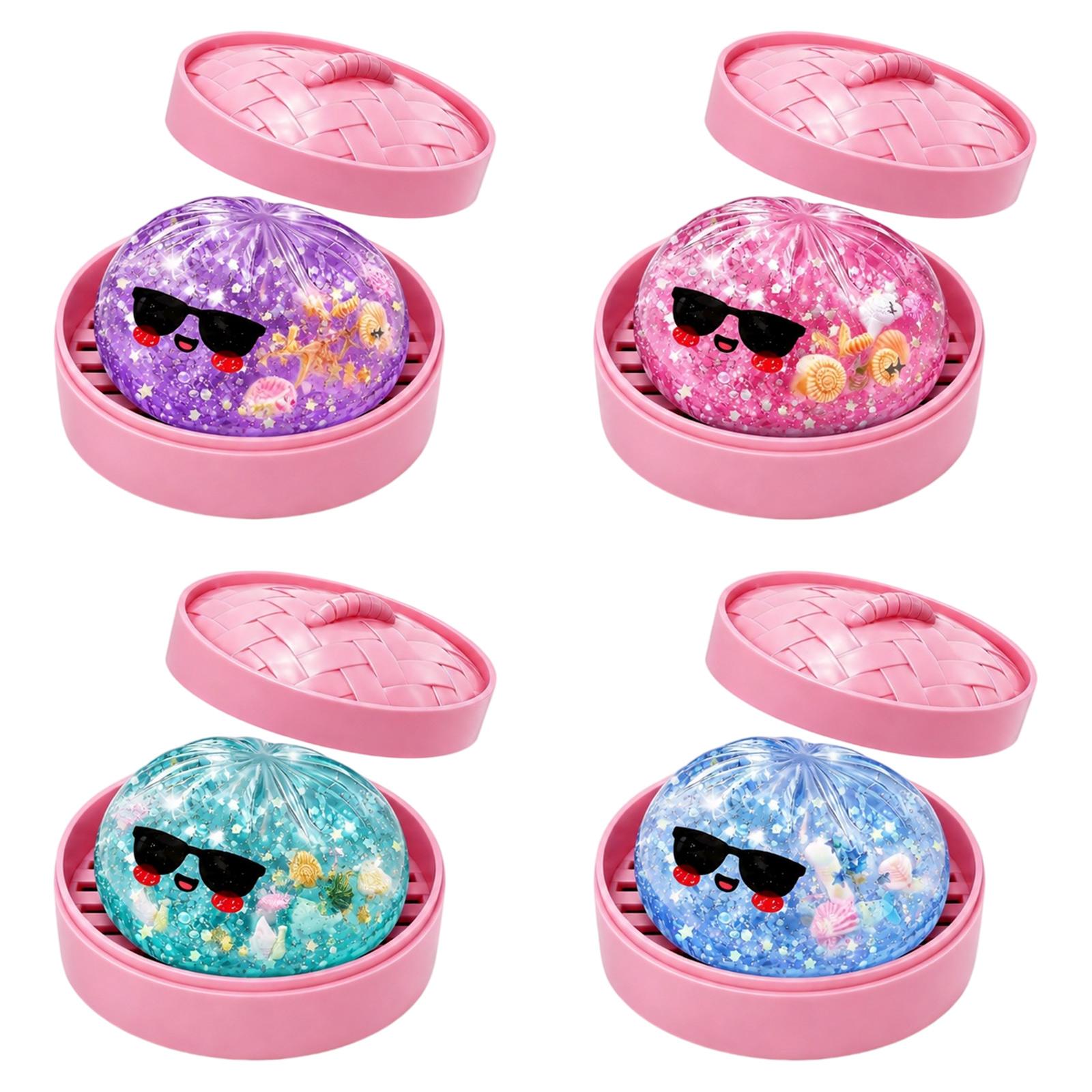 Bun Shaped Slow Rising Stress Toy with Steamer Basket for Anxiety and Fun One Size