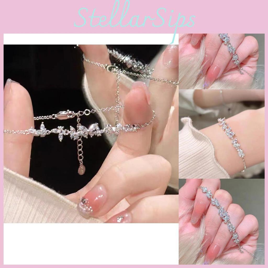Wisteria Elegant Zircon Bracelet For Women Delicate And Luxurious Floral Design