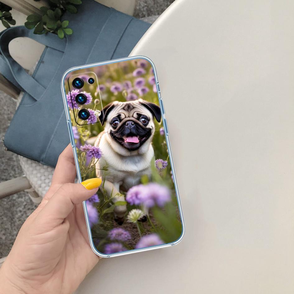 LO27 Niedliche Mops Hund Handyhülle für LG K22 K30 K40 K40S K41 K42 K50 K50S K51 K51S K52 K61 K62 K71 K92 Q60 Q61 V40 V50 V60