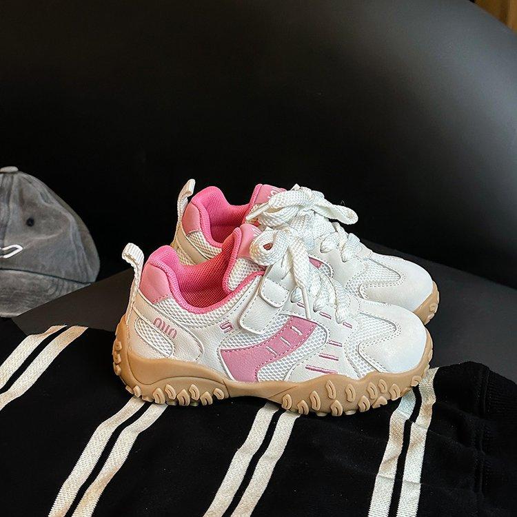 

Кроссовки для девочек в стиле Форреста Гампа, детская обувь 2025 весна-лето, новая повседневная спортивная обувь, дышащие сетчатые кроссовки для мальчиков, кроссовки для бега на мягкой подошве 37 розовый