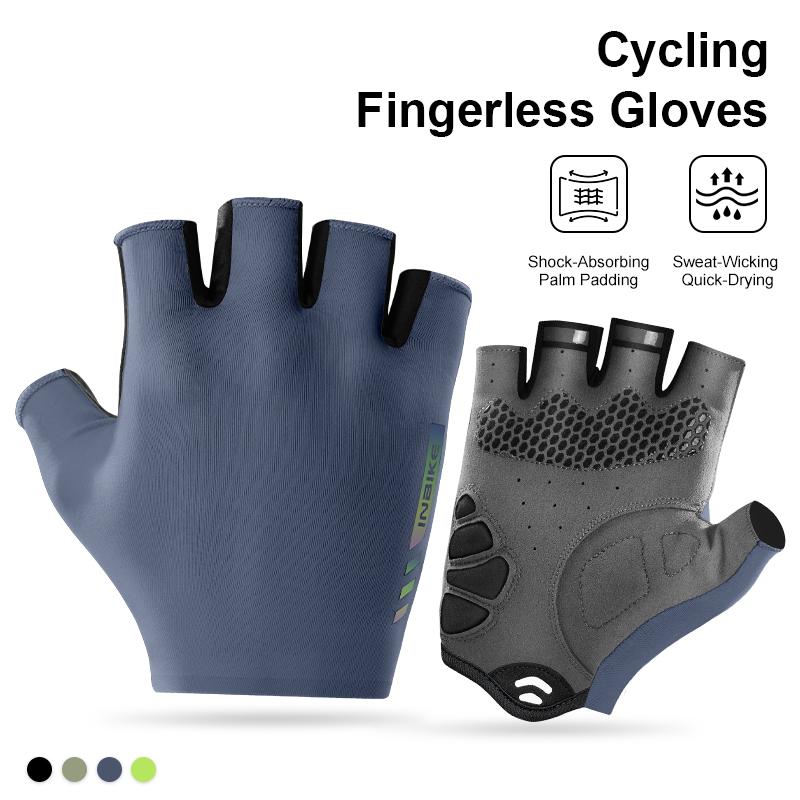 

INBIKE New Cycling Gloves Reflective Strips Breathable Mesh MTB Road Biking Gloves Padded Palm for Bike Riding Shock Absorption S тёмно-синий