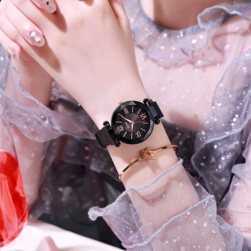 Magnetic Mesh Belt Roman Series Starry Sky Watch Female