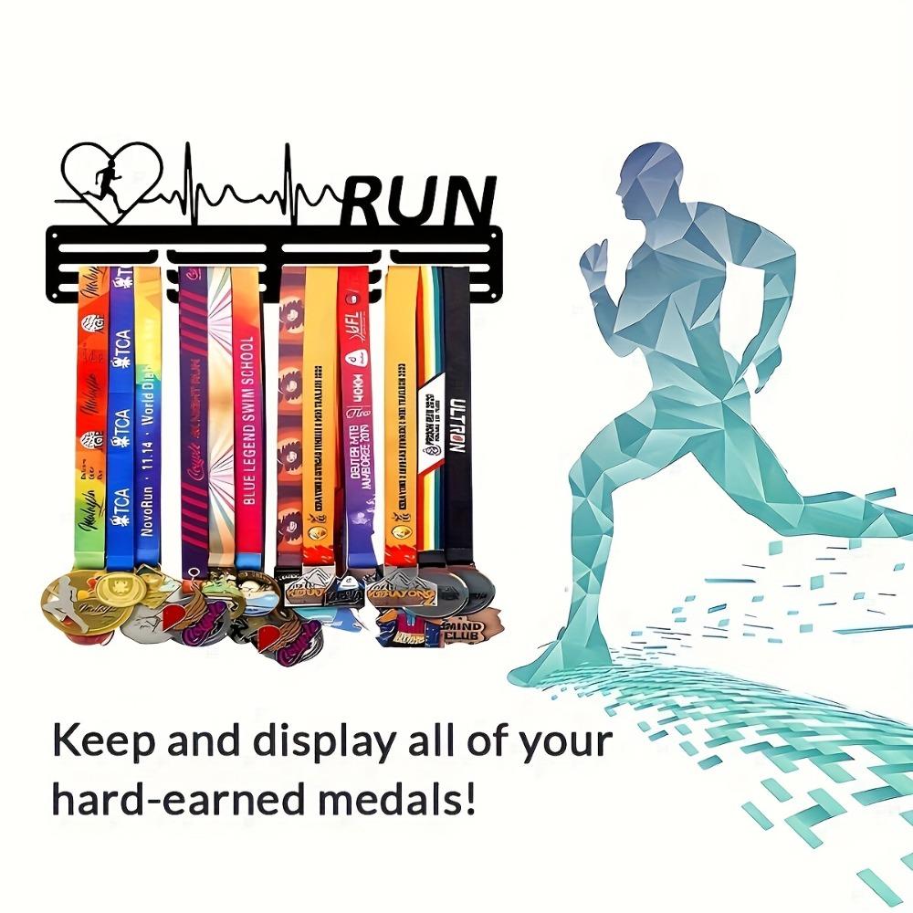1pc 14.17 X 4.52 Inch Letter Metal Medal Display Hook, Wall Mountable Storage Rack for Sports Commemorative Plaques Honors