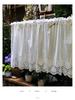 100% Cotton Hollow Flowers Short Curtains Living Room Korean Gream Lace Cloth Half Curtains for Kitchen Bookshelf Dust Curtain