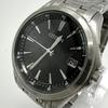 Solar Watch Black Date Display Eco-Drive Men's H110-S068771 Dial, Silver, Design