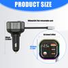 High Power Car Charger PD65W Retractable USB C Cable with 18W USB A /Type C Port Voltages Display Intelligent Protections